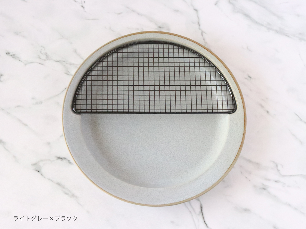 キキメ amime プレート 半月 直径22.5cm KIKIME 網皿 陶器 美濃焼 新潟