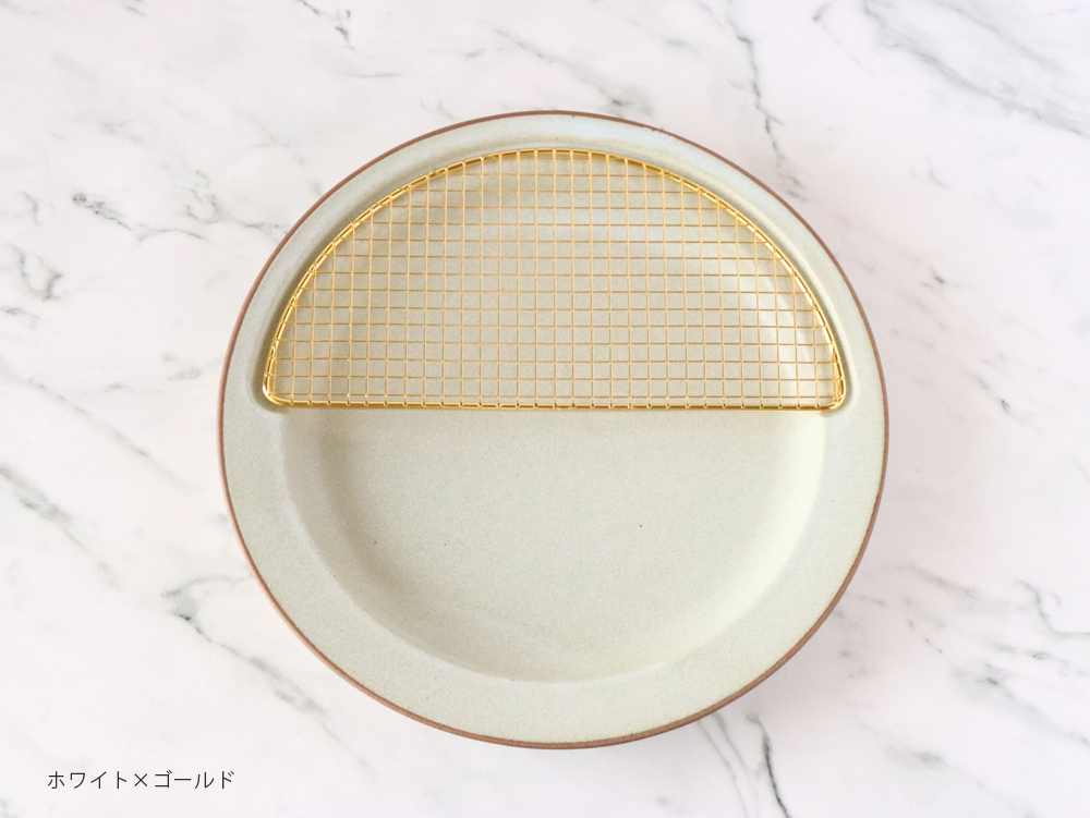 キキメ amime プレート 半月 直径22.5cm KIKIME 網皿 陶器 美濃焼 新潟