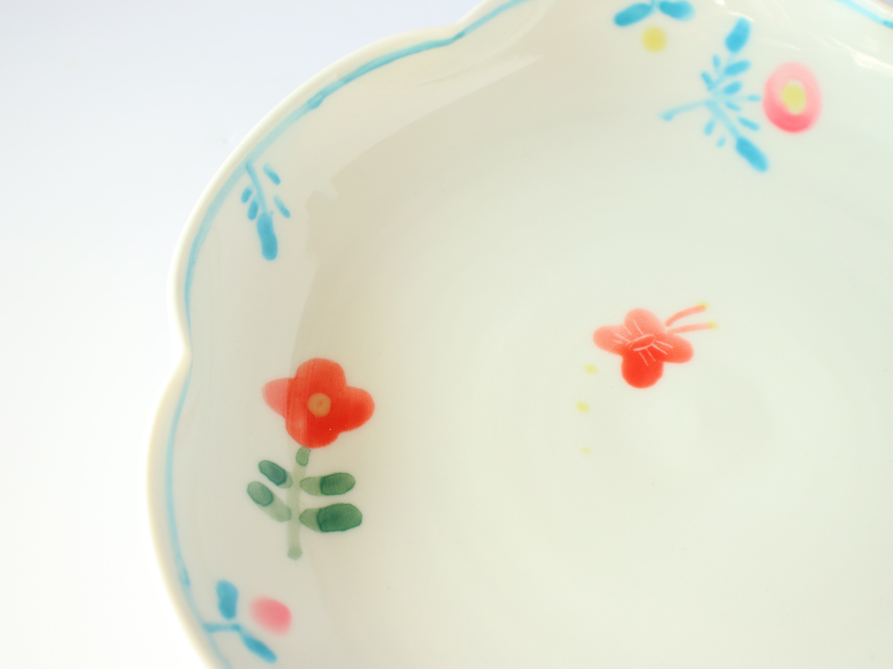 在庫限りで終了です！】米満麻子 春色 6.5寸輪花皿 深皿 和食器