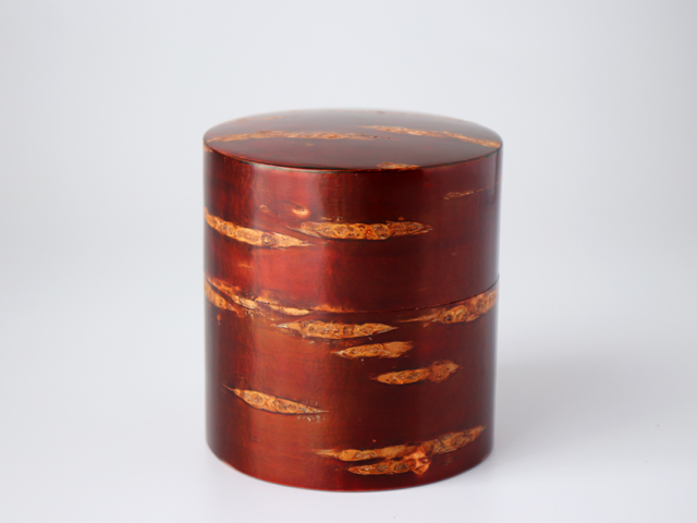 角館 伝四郎 桜皮細工 総皮茶筒 小 無地皮 : 雑貨のお店セレクト