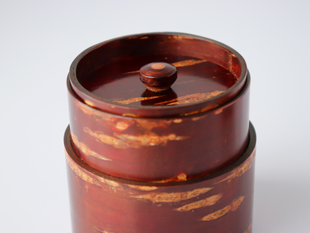 角館 伝四郎 桜皮細工 総皮茶筒 小 無地皮 : 雑貨のお店セレクト