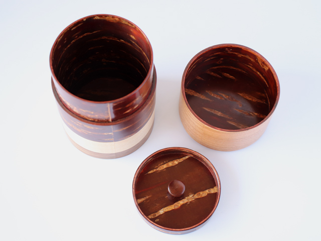 角館 伝四郎 桜皮細工 輪筒 ( わづつ ) 4色 茶筒 さくら : 雑貨のお店