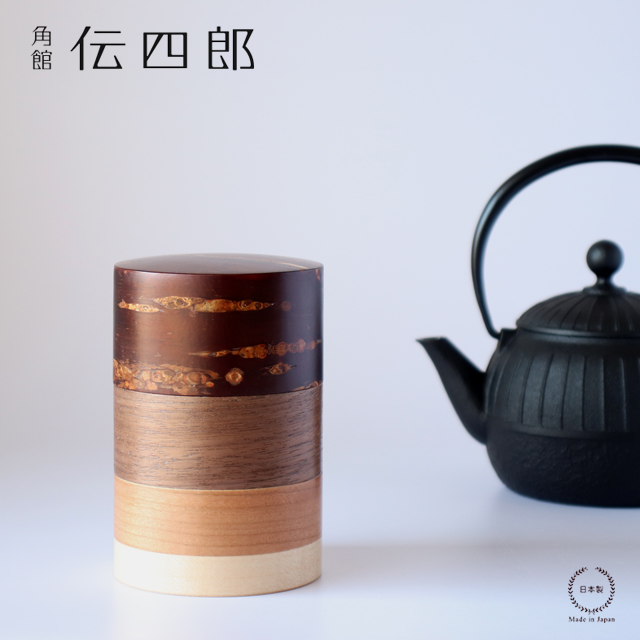 竹皮細工「筒型盛器」 角館 伝四郎 桜皮細工 輪筒 ( わづつ ) 4色 茶筒 さくら : 雑貨のお店