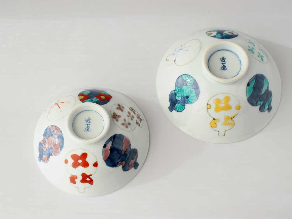 飯碗 大 小 伊万里ひょうたん 徳永製陶所 徳七窯 お茶碗 夫婦 大きめ