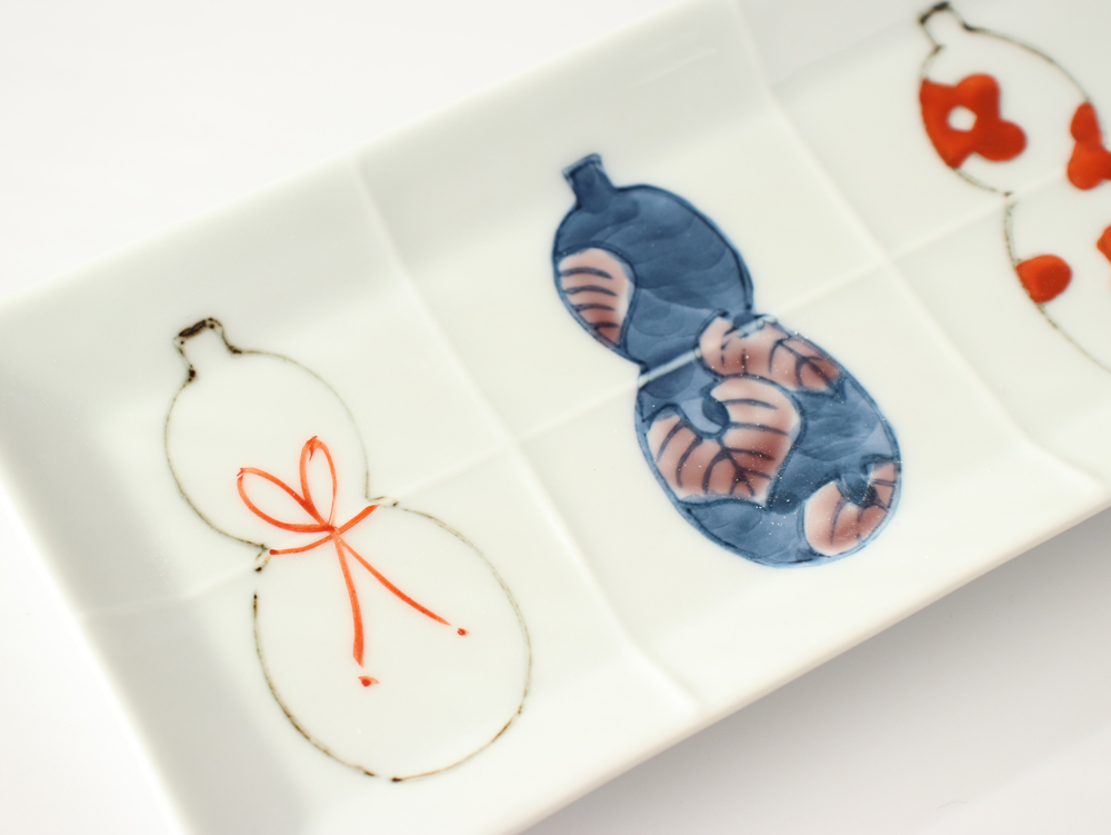 長角皿 伊万里ひょうたん 徳永製陶所 徳七窯 27cm 電子レンジ 食洗器