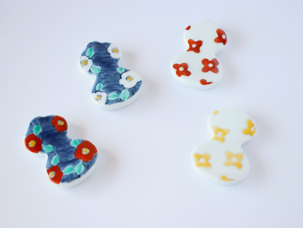 伊万里ひょうたん 小花箸置き 徳七窯 徳永製陶所 伊万里焼 瓢箪 お祝い