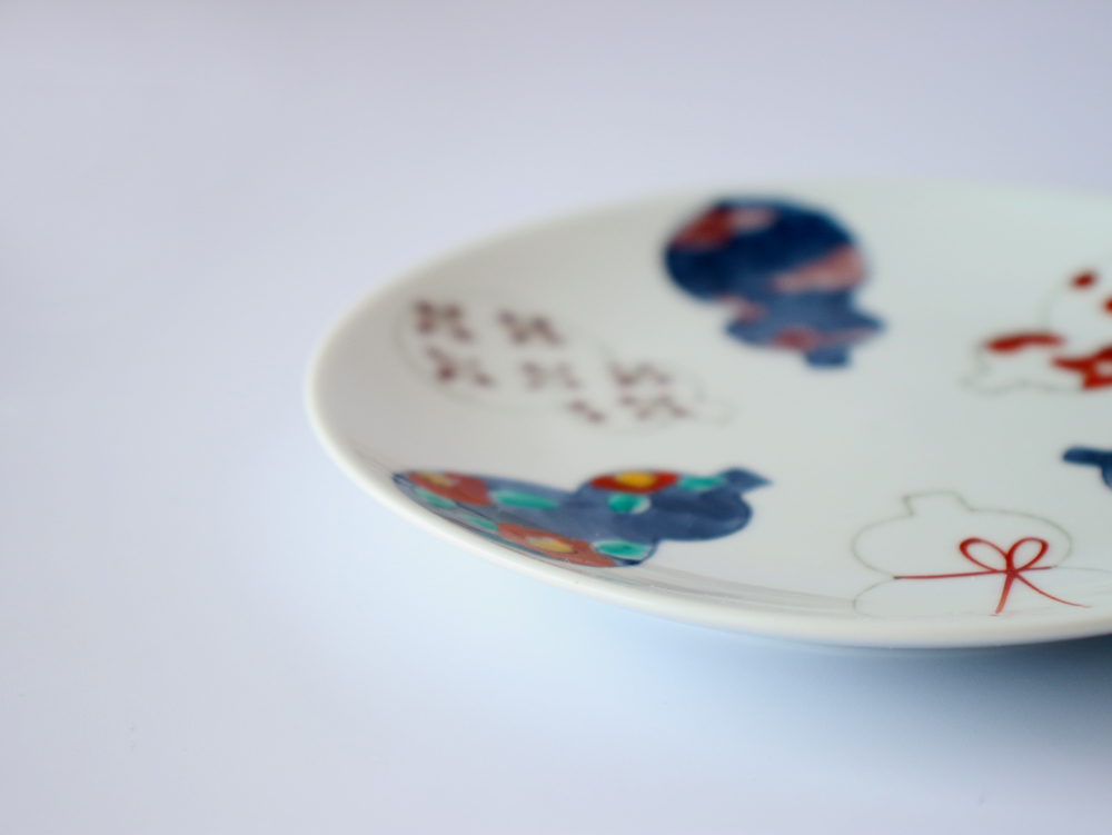 伊万里ひょうたん 5寸皿 14cm 徳七窯 徳永製陶所 伊万里焼 瓢箪 お祝い