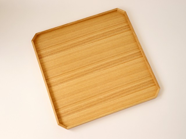 松屋漆器店 白木塗タモ11.0隅切盆　2枚組（1枚にすこしゆがみあり） 白木塗タモ11.0 隅切盆 33cm 松屋漆器店 日本製 : 雑貨のお店
