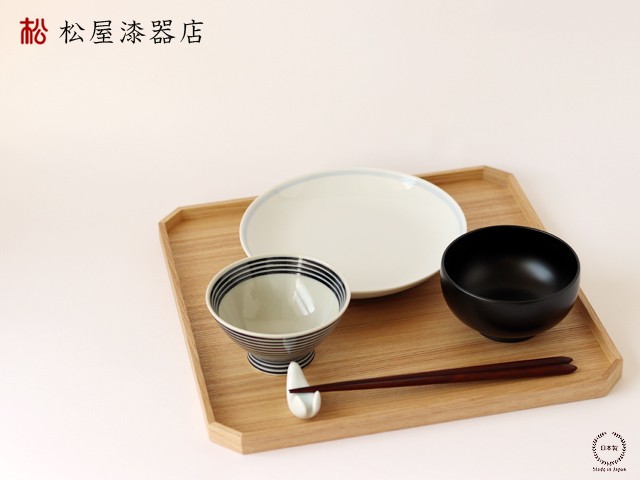 【極美品】讃岐漆器隅切り小盆　8枚セット箱無し 楽天市場】松屋漆器店 白木 面取り隅切盆 33.4×33.4 / お盆 トレー