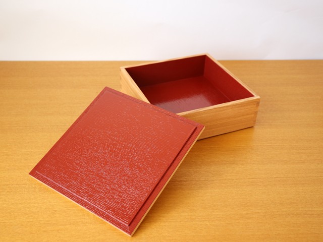 白木塗タモ6.0 三段重 内朱 6寸 松屋漆器店 重箱 : 雑貨のお店セレクト