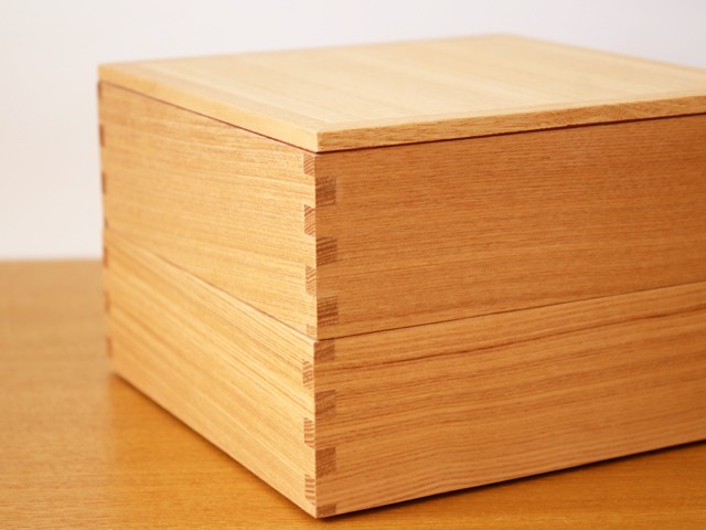 白木塗タモ6.0 三段重 内朱 6寸 松屋漆器店 重箱 : 雑貨のお店セレクト