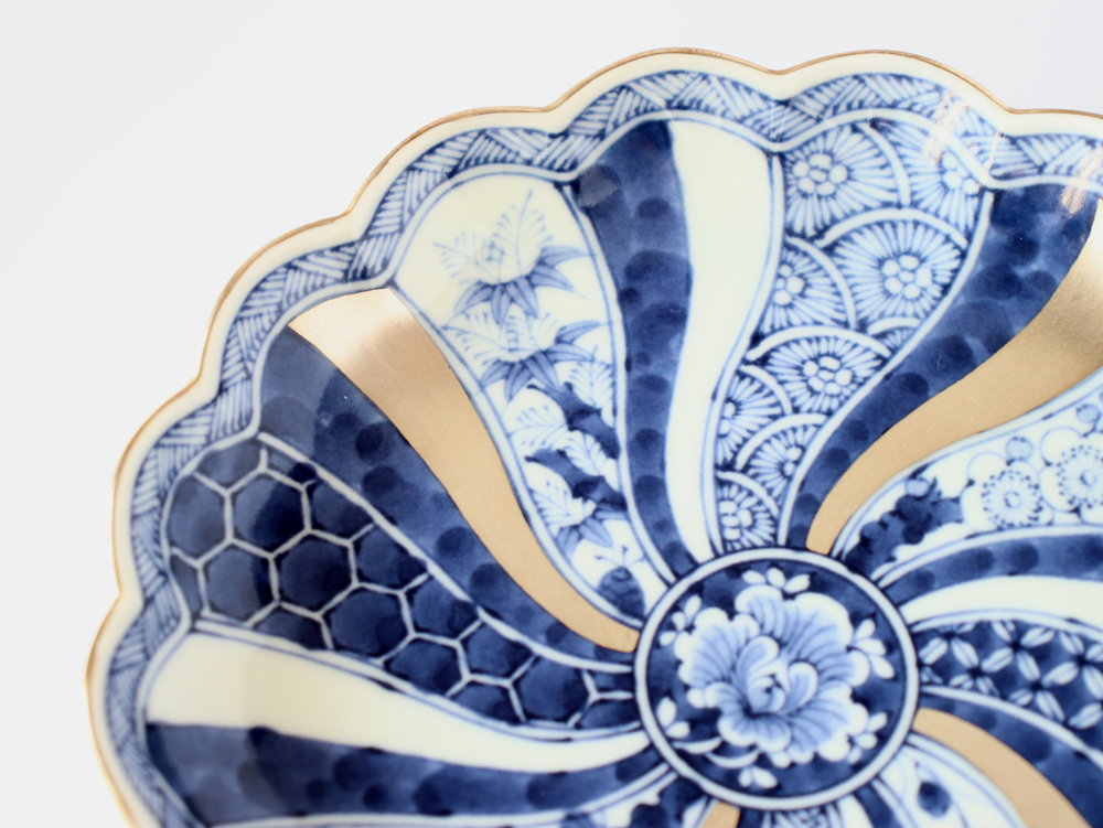 希少品  林九郎 染錦ロココ調 角鉢 灰皿 古伊万里様式 唐獅子 陶器 希少品 林九郎 染錦ロココ調 角鉢 灰皿 古伊万里様式 唐獅子 陶器