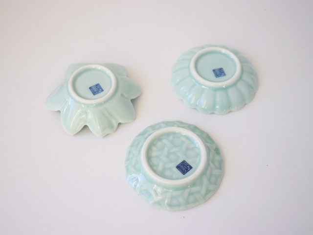 鍋島虎仙窯 鍋島青磁 菊豆皿 / 籠目豆皿 楓豆皿 : 雑貨のお店セレクト