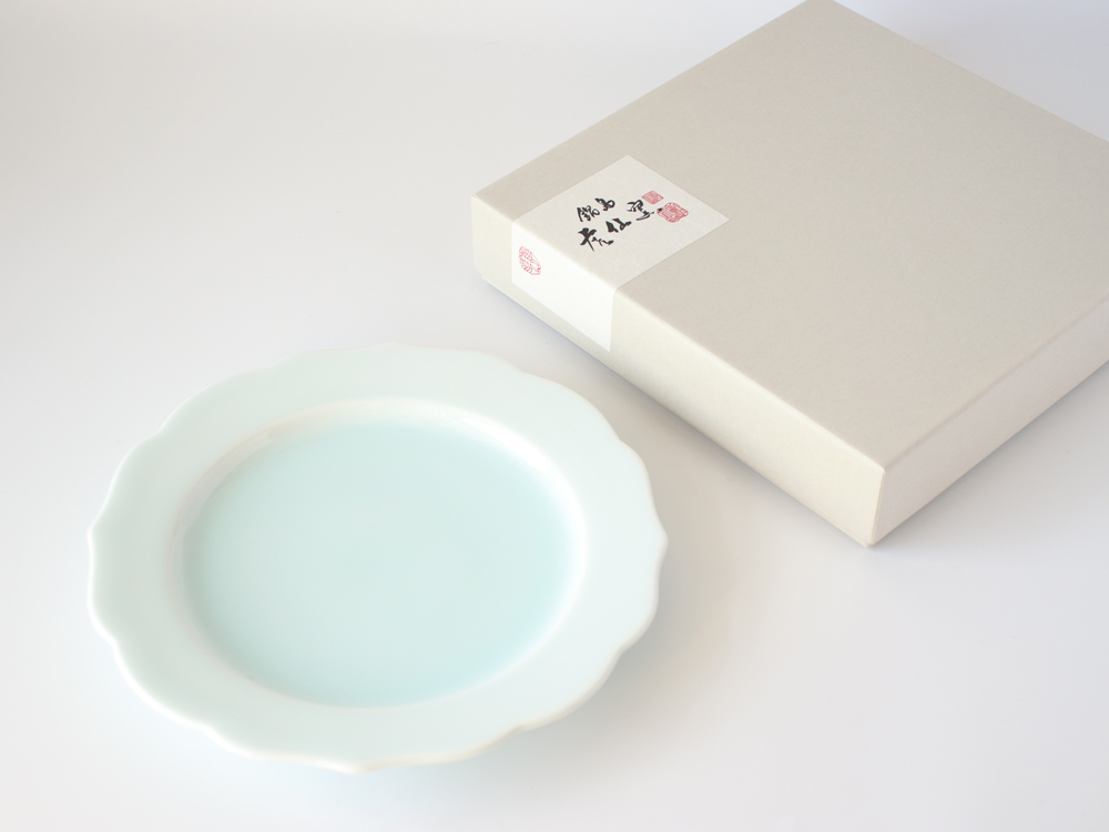 鍋島虎仙窯 青白磁リム皿 中 21cm 伊万里焼 : 雑貨のお店セレクト