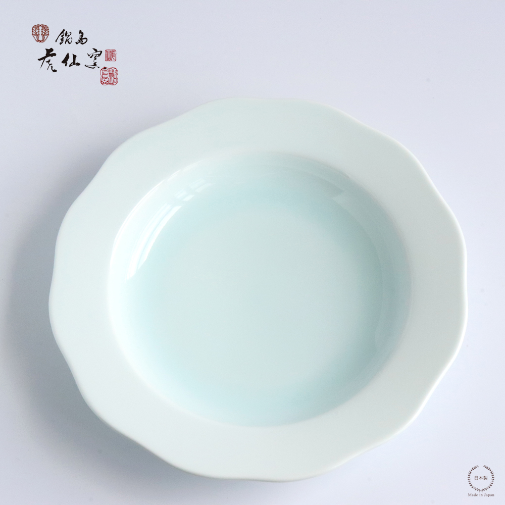 鍋島虎仙窯 青白磁スープ皿 小 21cm 伊万里焼 : 雑貨のお店セレクト