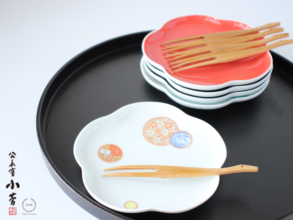 公長齋小菅 鶴フォークセット 5本入り 日本製 天然竹 菓子切り 縁起物
