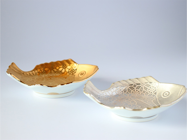 招福鯛プレミアム 金銀 小皿2枚セット 梶謙製磁社 : 雑貨のお店