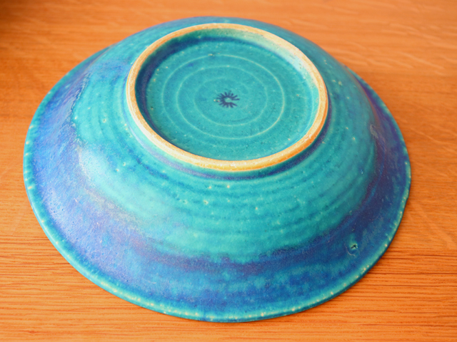  ターコイズブルー 直径18cm皿 6枚セット 送料無料 ｜和食器 中皿 トルコブルー六寸深皿-18cm-（KIA-112