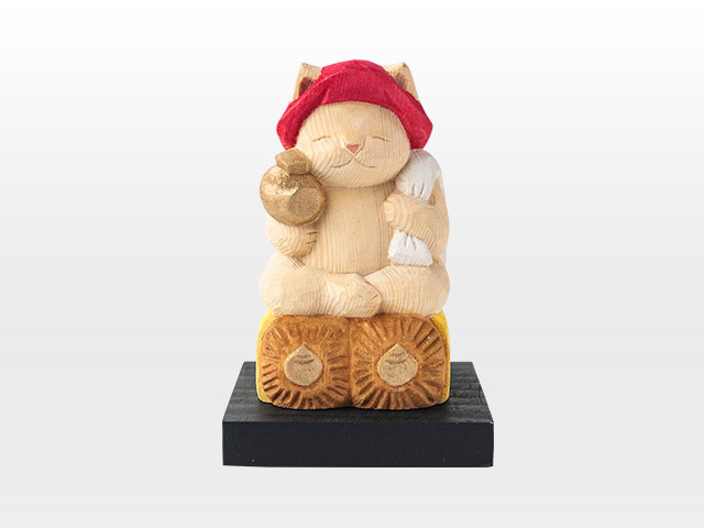 猫buddha 愛らしい猫の姿の七福神！大黒天さま ( 台座付 ) : 雑貨のお