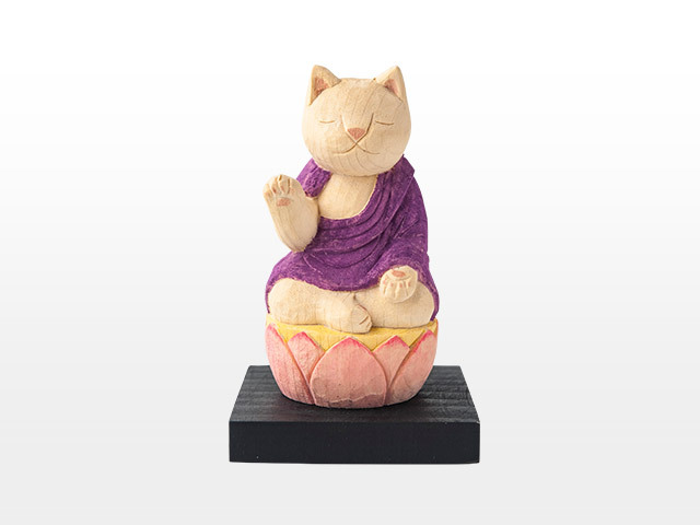 猫buddha 愛らしい猫の姿の守護本尊！阿弥陀如来さま ( 台座付