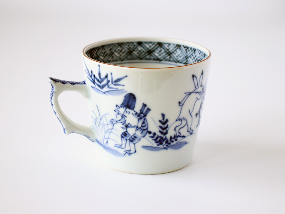 西川貞三郎商店 清水焼 マグカップ＆珈琲碗皿 セット 鳥獣戯画 京焼 染