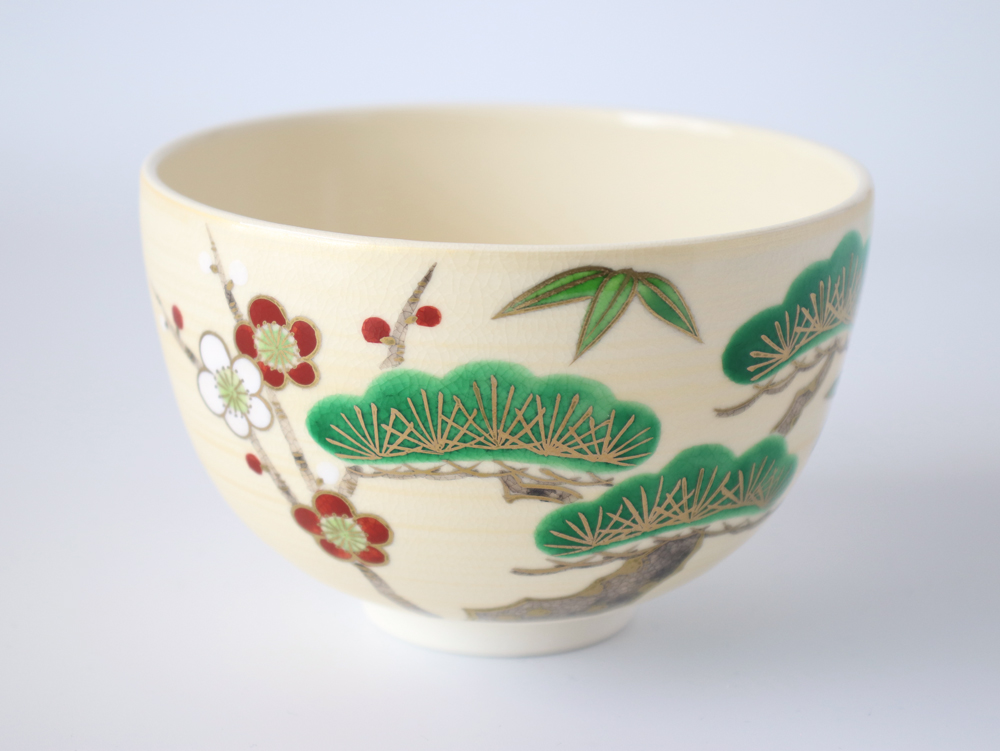西川貞三郎商店 抹茶碗 金彩松竹梅 京焼 清水焼 かより K00127 : 雑貨