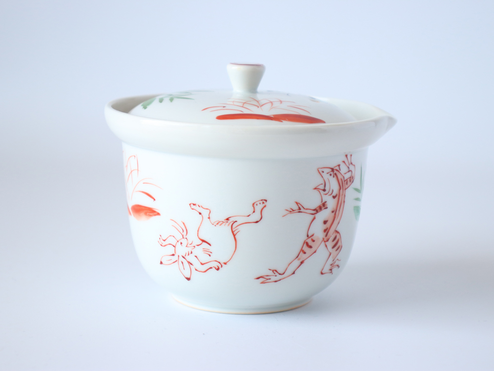 陶酔　清水焼　3点セット❷ 酒器3点セット】花結晶 (白地赤青) | 京焼-清水焼 | 陶葊 | The