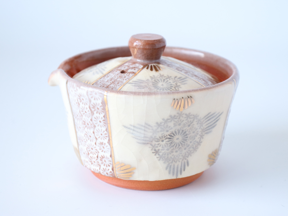 西川貞三郎商店 宝瓶 志野花三島 京焼 清水焼 急須 K02100 : 雑貨のお