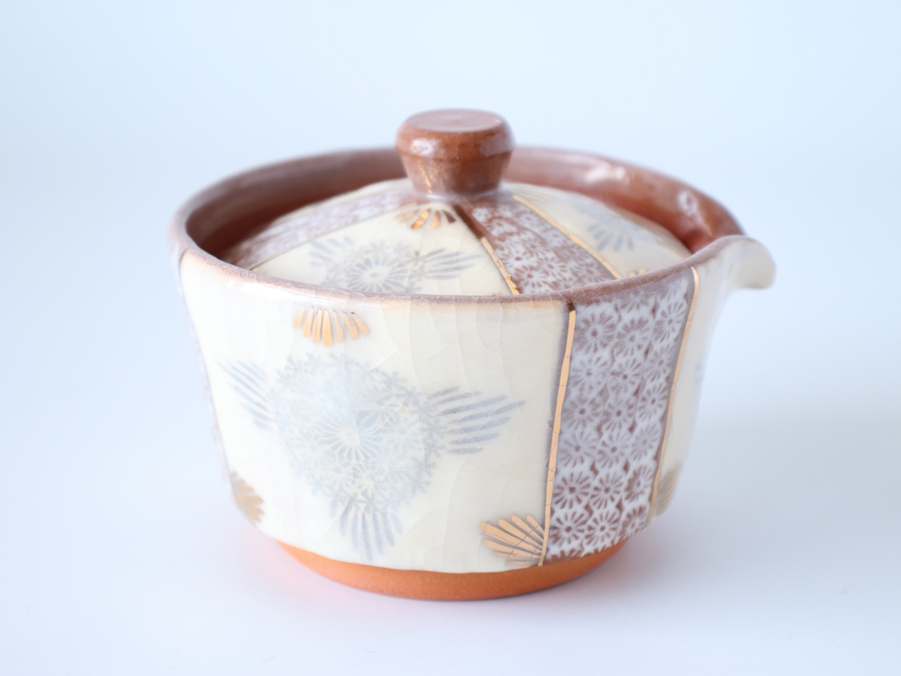 西川貞三郎商店 宝瓶 志野花三島 京焼 清水焼 急須 K02100 : 雑貨のお