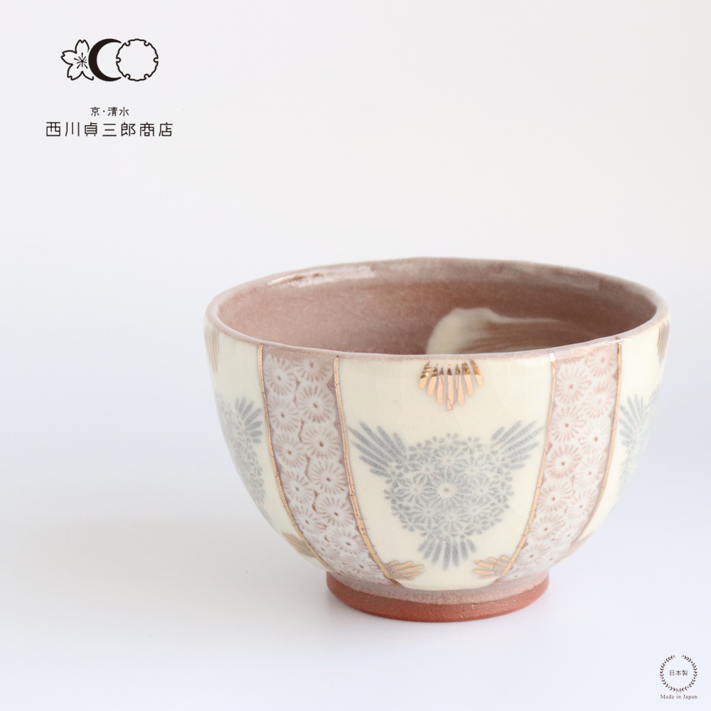 西川貞三郎商店 抹茶碗 志野花三島 京焼 清水焼 K00210 : 雑貨のお店