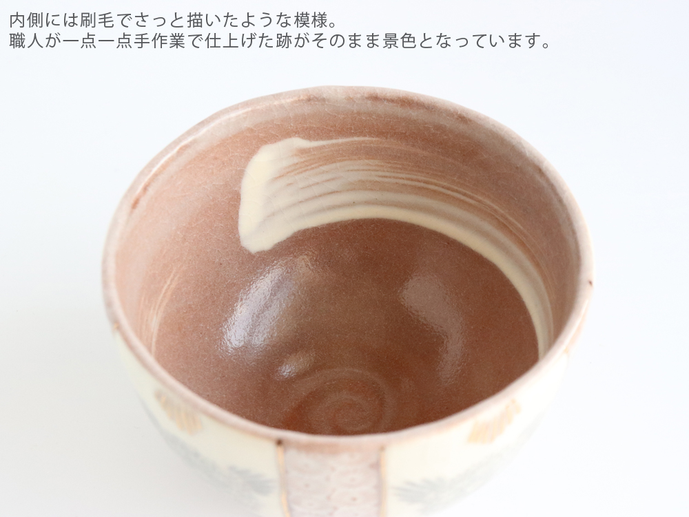 西川貞三郎商店 抹茶碗 志野花三島 京焼 清水焼 K00210 : 雑貨のお店