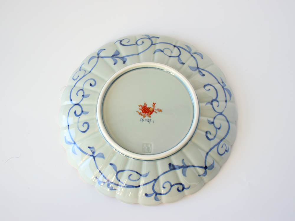 林九郎窯 古伊万里様式 琳派桜樹文 プレート19cm (赤) 波佐見焼 6号