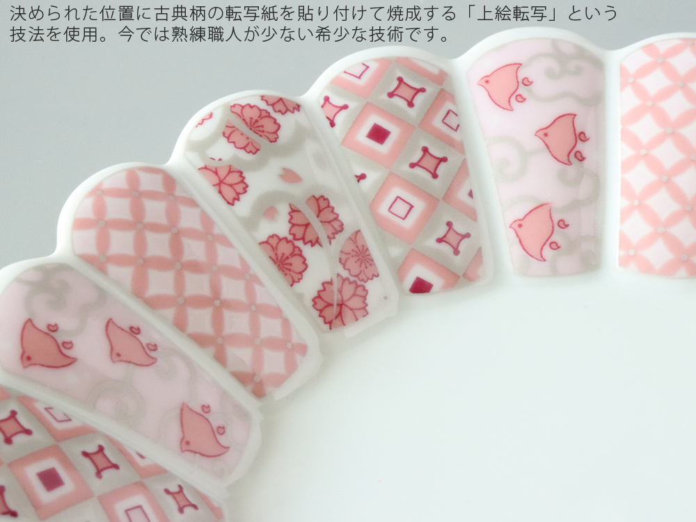 林九郎窯 古伊万里様式 花離宮 15cm 丸皿 ピンク / ブルー 七宝柄