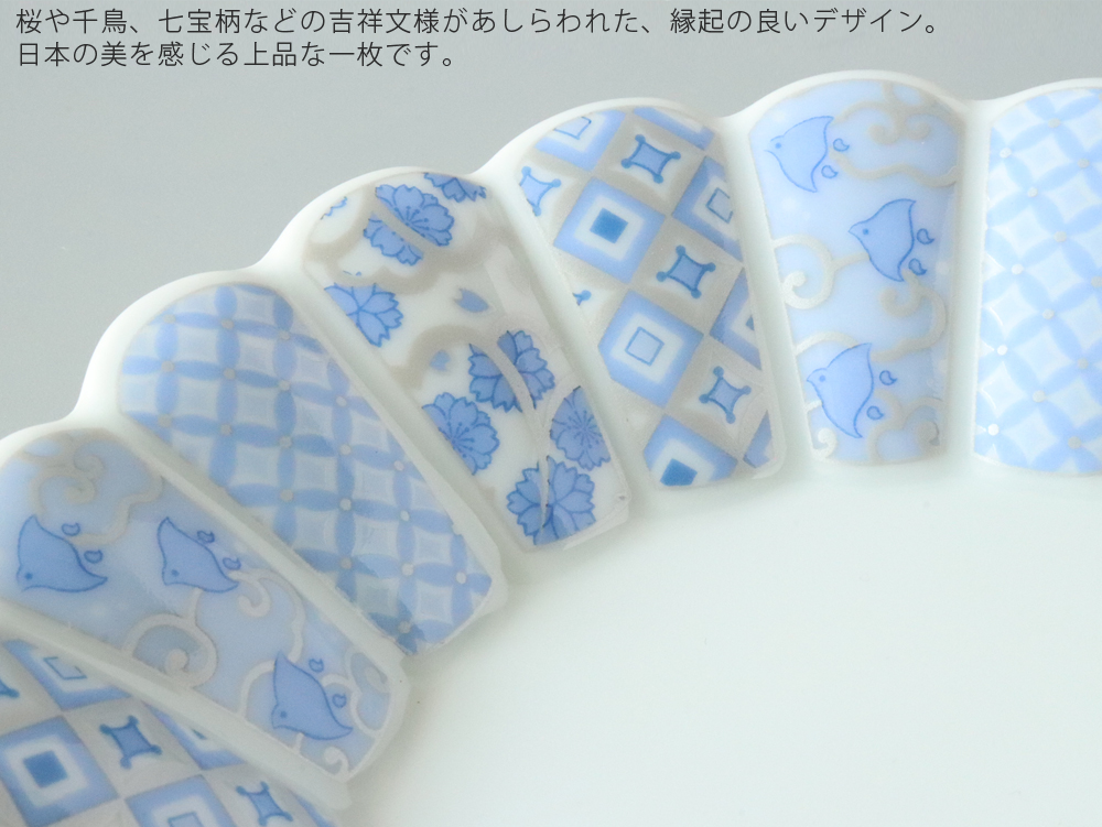 林九郎窯 古伊万里様式 花離宮 15cm 丸皿 ピンク / ブルー 七宝柄