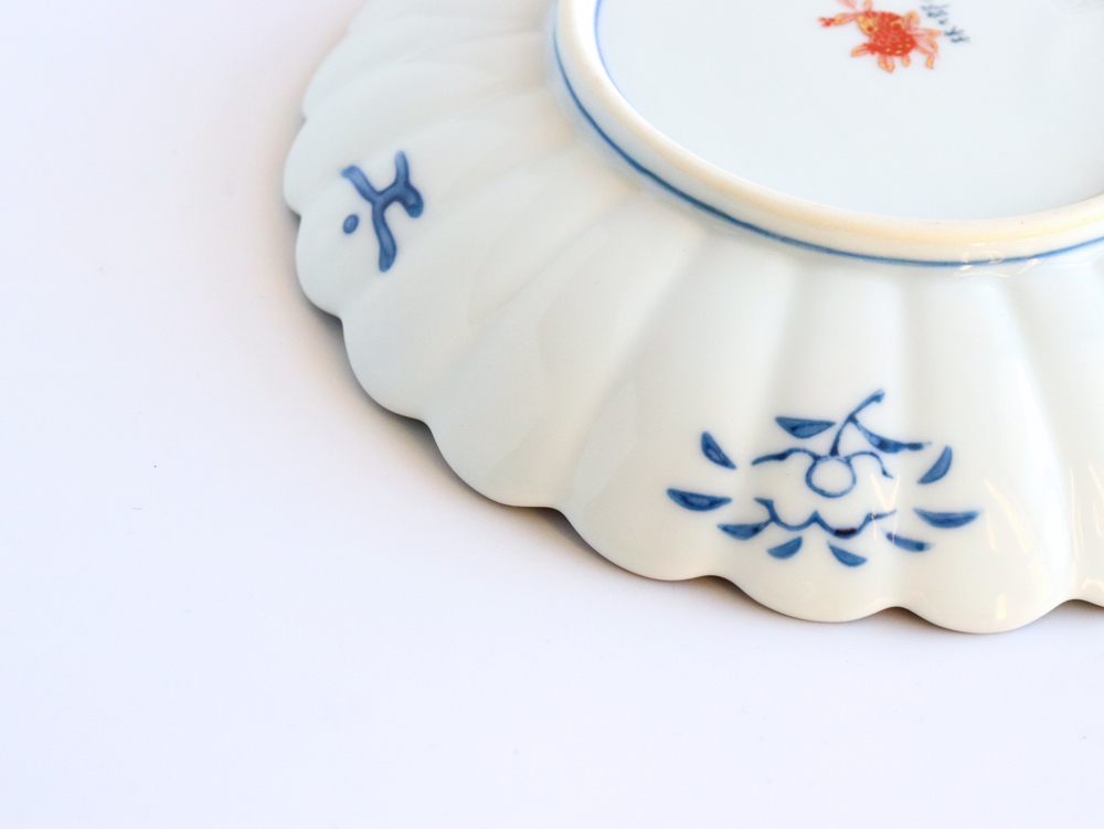 林九郎窯 古伊万里様式 三方割元禄地紋 5号 取皿 直径15cm 波佐見焼