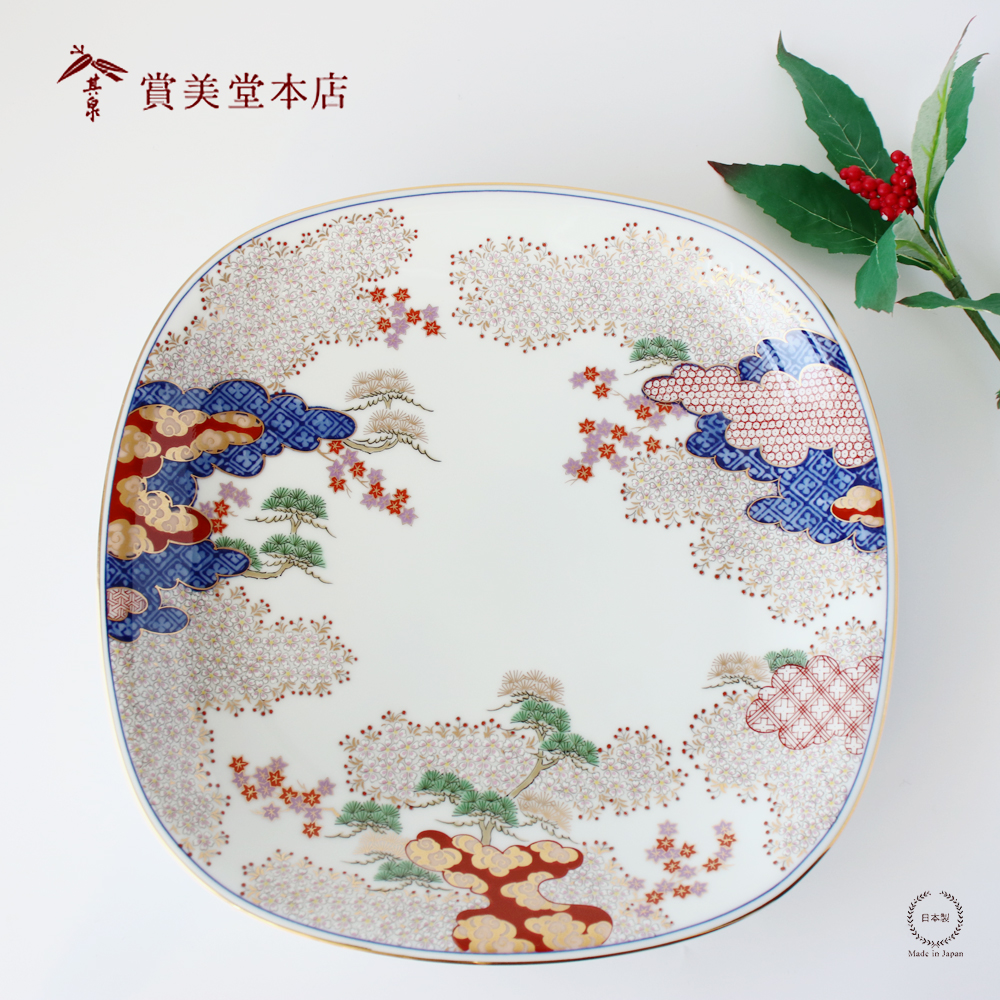 有田焼 賞美堂 春秋文 盛皿 木箱入 S-3032 30cm : 雑貨のお店セレクト