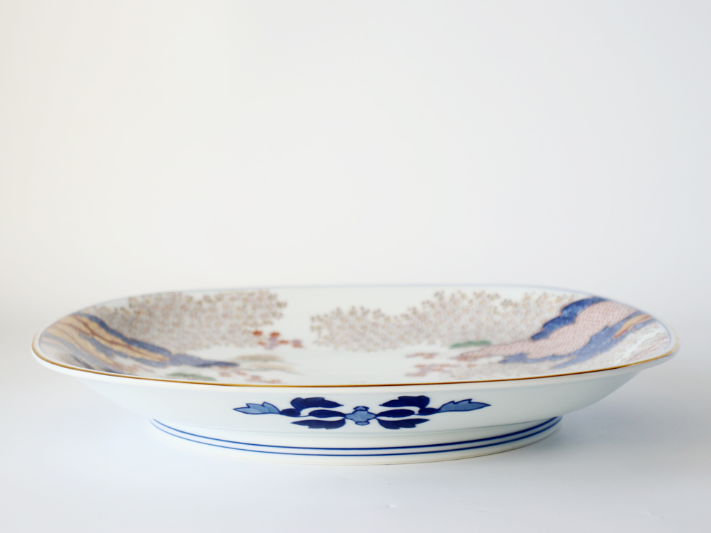 有田焼 賞美堂 春秋文 盛皿 木箱入 S-3032 30cm : 雑貨のお店セレクト