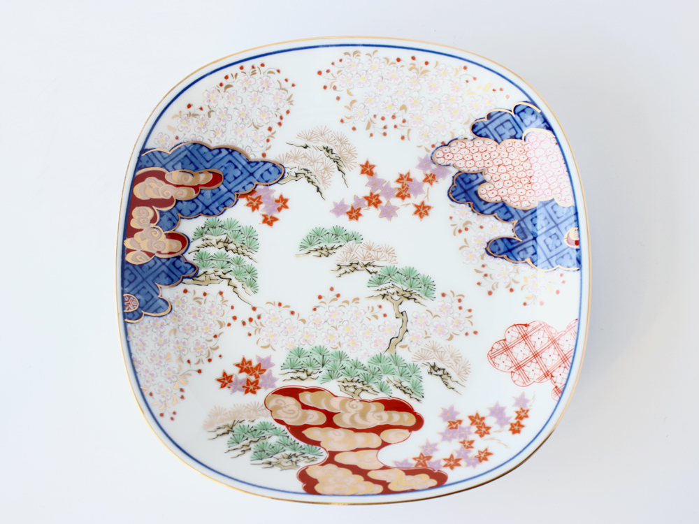 有田焼 賞美堂 春秋文 盛皿 木箱入 S-3032 30cm : 雑貨のお店セレクト