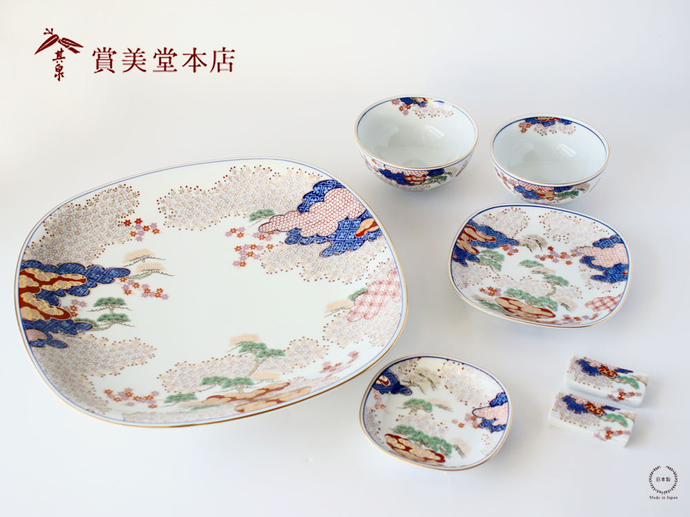 有田焼 賞美堂 春秋文 盛皿 木箱入 S-3032 30cm : 雑貨のお店セレクト