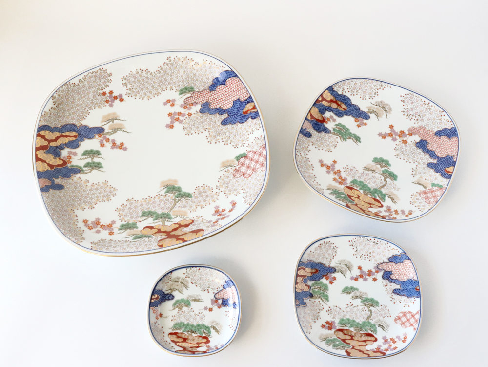 有田焼 賞美堂 春秋文 盛皿 木箱入 S-3032 30cm : 雑貨のお店セレクト