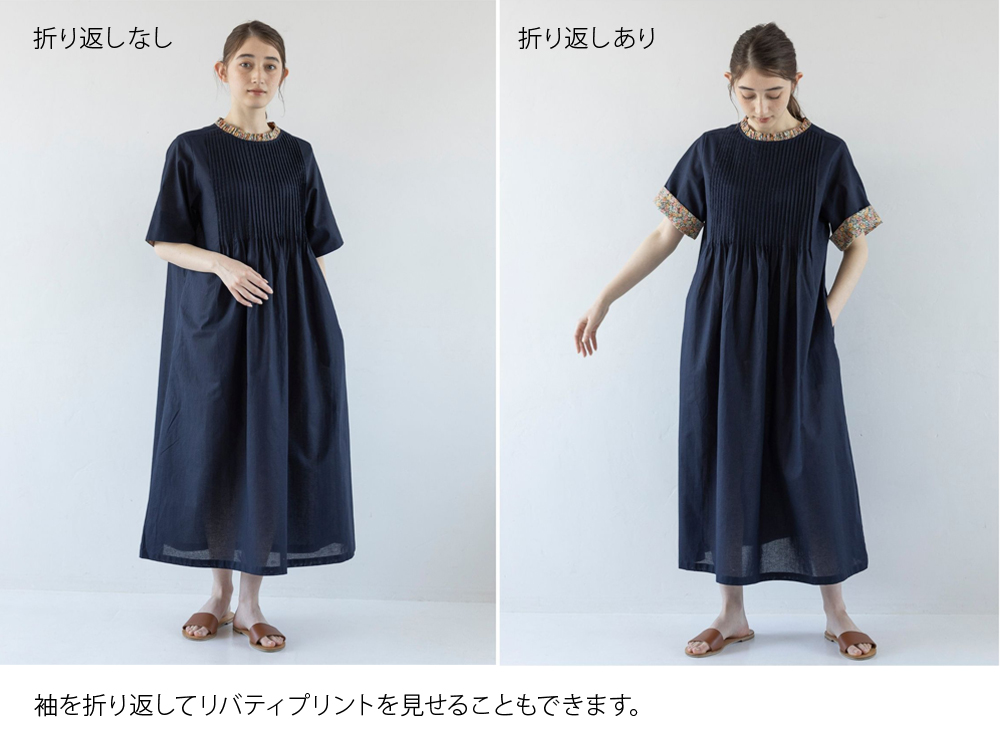 SOSOTTO（ソソット）細ピンタックLIBERTYフリルワンピース半袖 : 雑貨