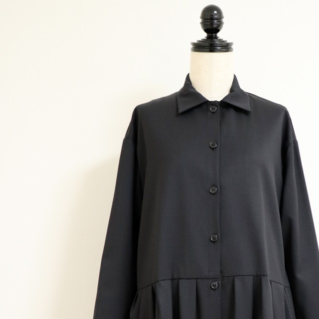 スタンプアンドダイアリー 軽くて薄手&柔らかな肌触り ウール混のシャツワンピース(sd93aw27)(13640円)