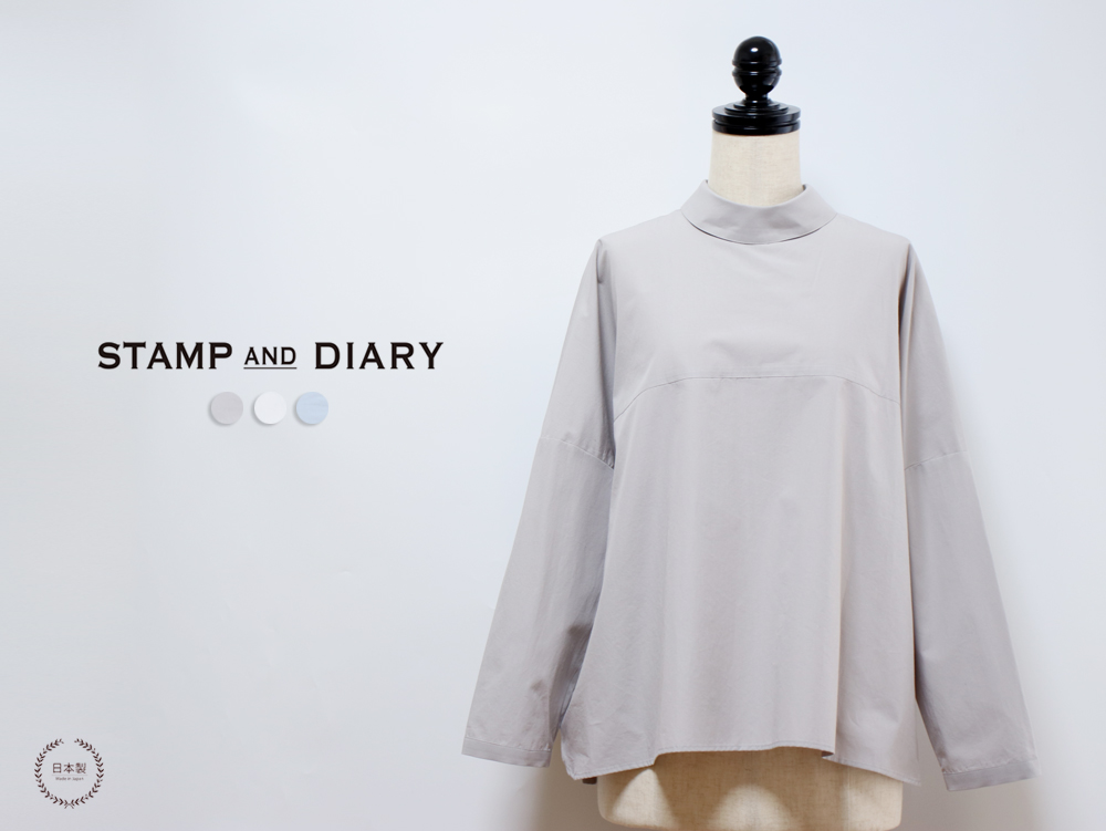 STAMP AND DIARY 半袖シャツ　グレージュ STAMP AND DIARY（スタンプアンドダイアリー） 前後どちらでも着られる