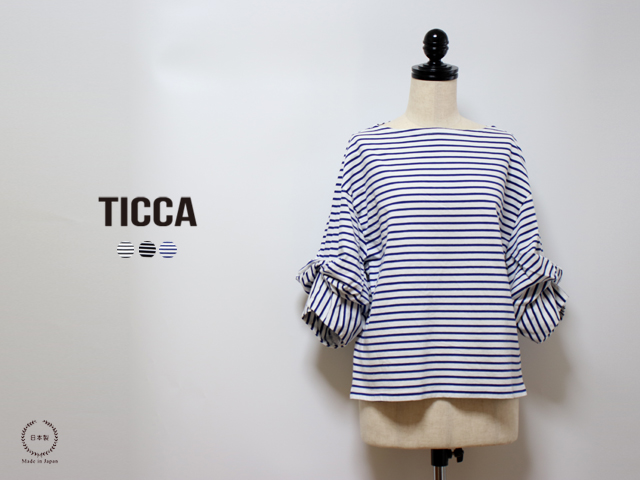 ティッカ TICCA ボーダータックスリーブプルオーバー （navy×blue） ティッカ TICCA ボーダータックスリーブプルオーバー （navy