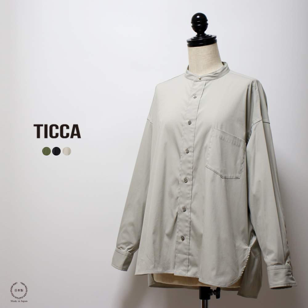 TICCA ノーカラースクエアビッグシャツ tbca-122 ティッカ ブラック カーキ ベージュ : ticca-040 :  雑貨のお店セレクト・ペンギン - 通販 - Yahoo!ショッピング