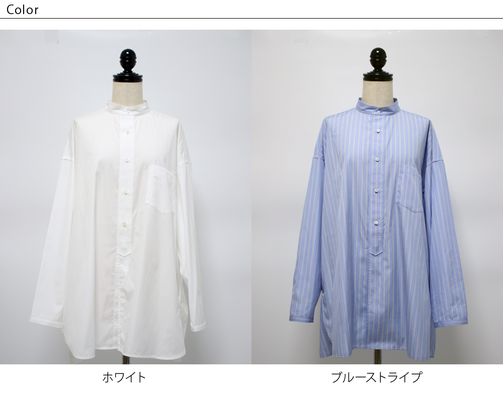 新品タグ付ꕥティッカ 別注 NO.3 スクエアチュニックシャツ ゆったり 日本製 TICCA スタンドスクエアシャツuni ユニセックス tbda-103
