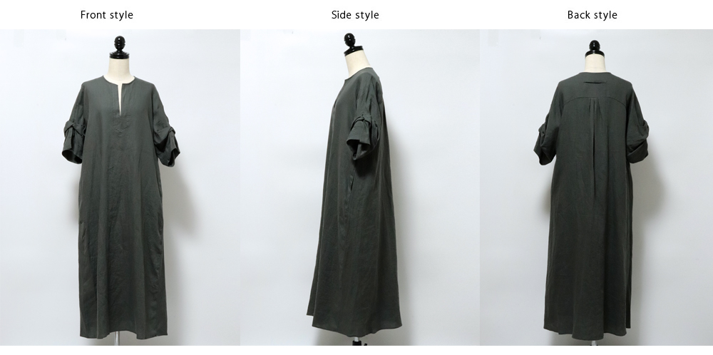 TICCA ツイストスリーブワンピース TBES-409 国産リネン100