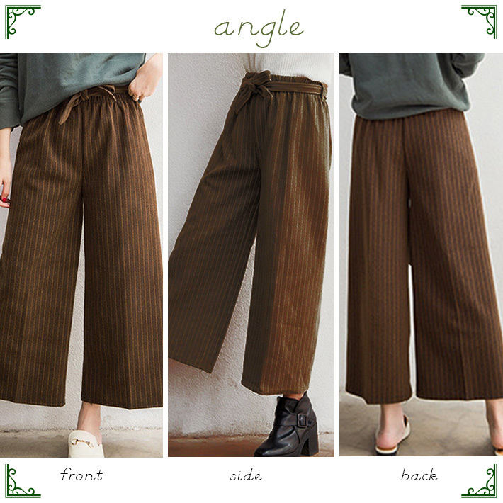 キュロットパンツ レディース ワイド ガウチョ フレア スカンツ 七分丈