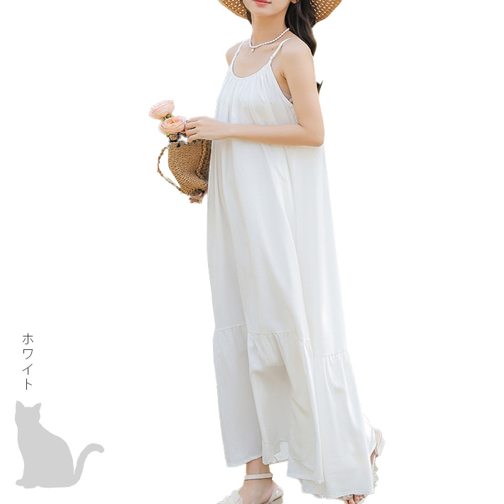 ワンピース ロング丈 Aライン キャミワンピ リゾート おしゃれ ワンピース 夏 レディース リゾート 海 キャミワンピース サマー