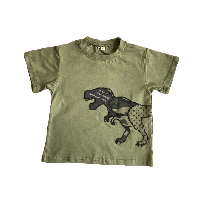 ベビー服 半袖 Tシャツ 恐竜柄 迷彩 90 95 ティラノサウルス 恐竜 ダイナソー アニマル お...